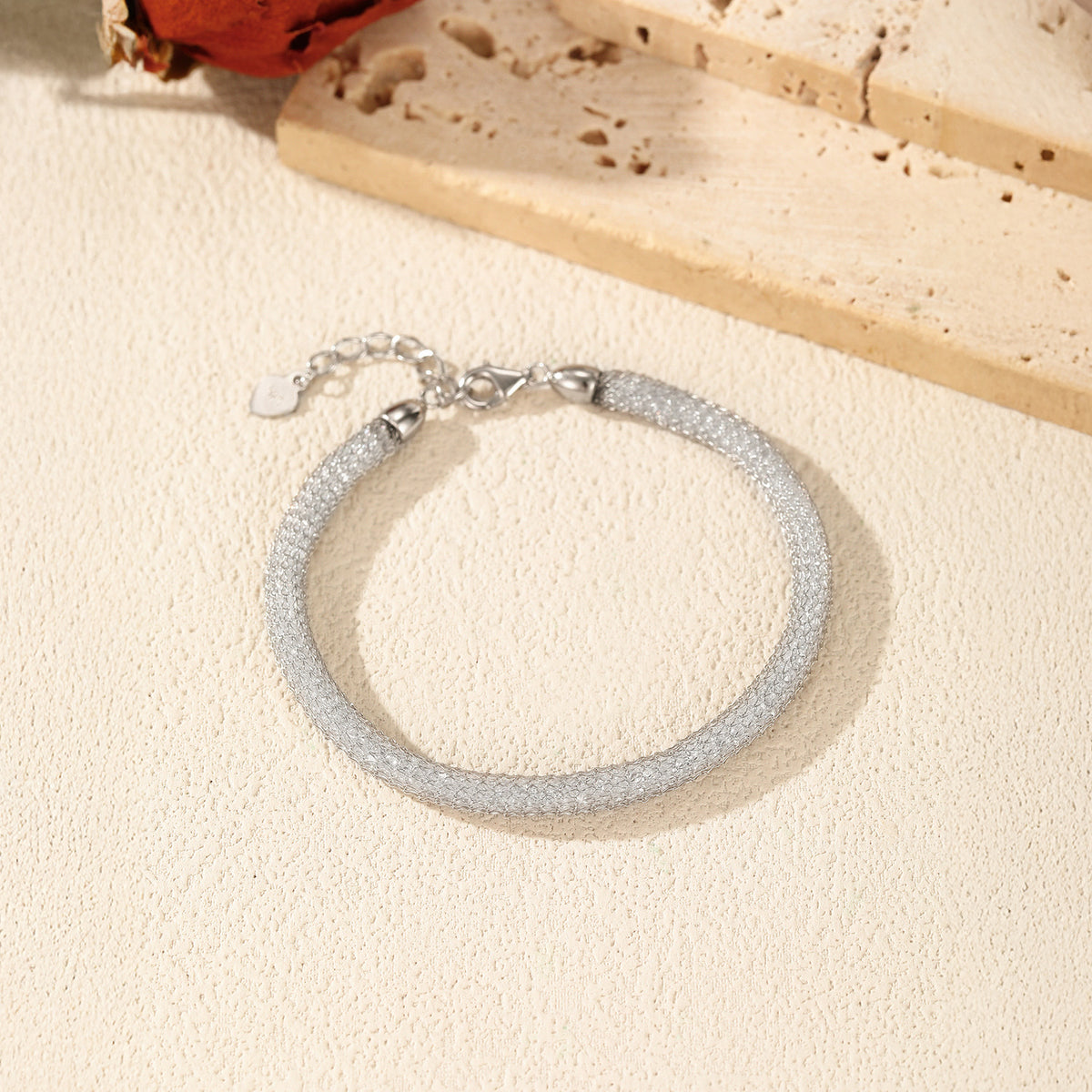 925 Sterling Silver Mesh Woven Bracelet