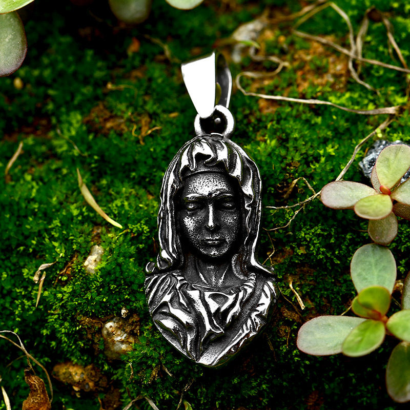 Men's Retro Titanium Steel Virgin Pendant - European and American Cross-Border Stainless Steel Casting Accessory