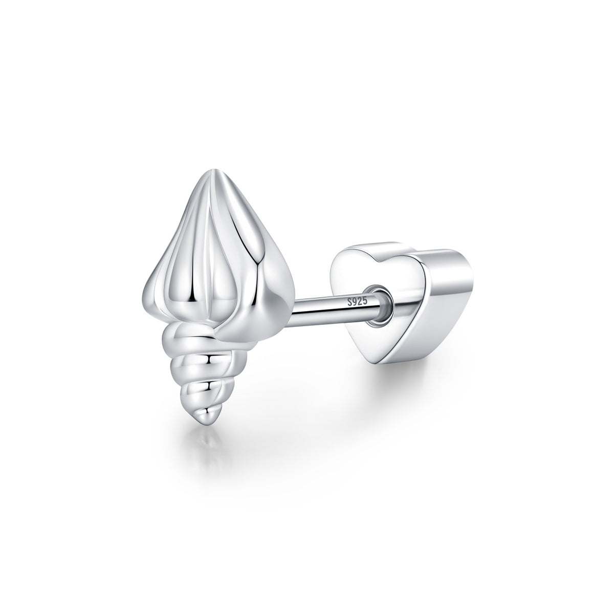 925 Sterling Silver Heart Cartilage Stud