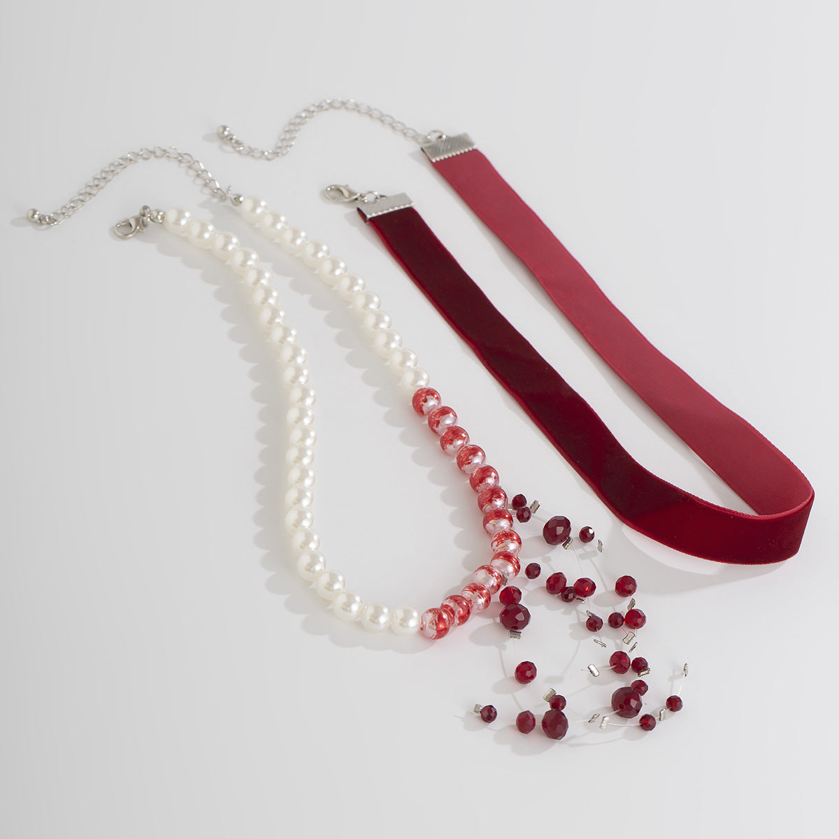 Pearl-Style Gothic Blood Drop Choker