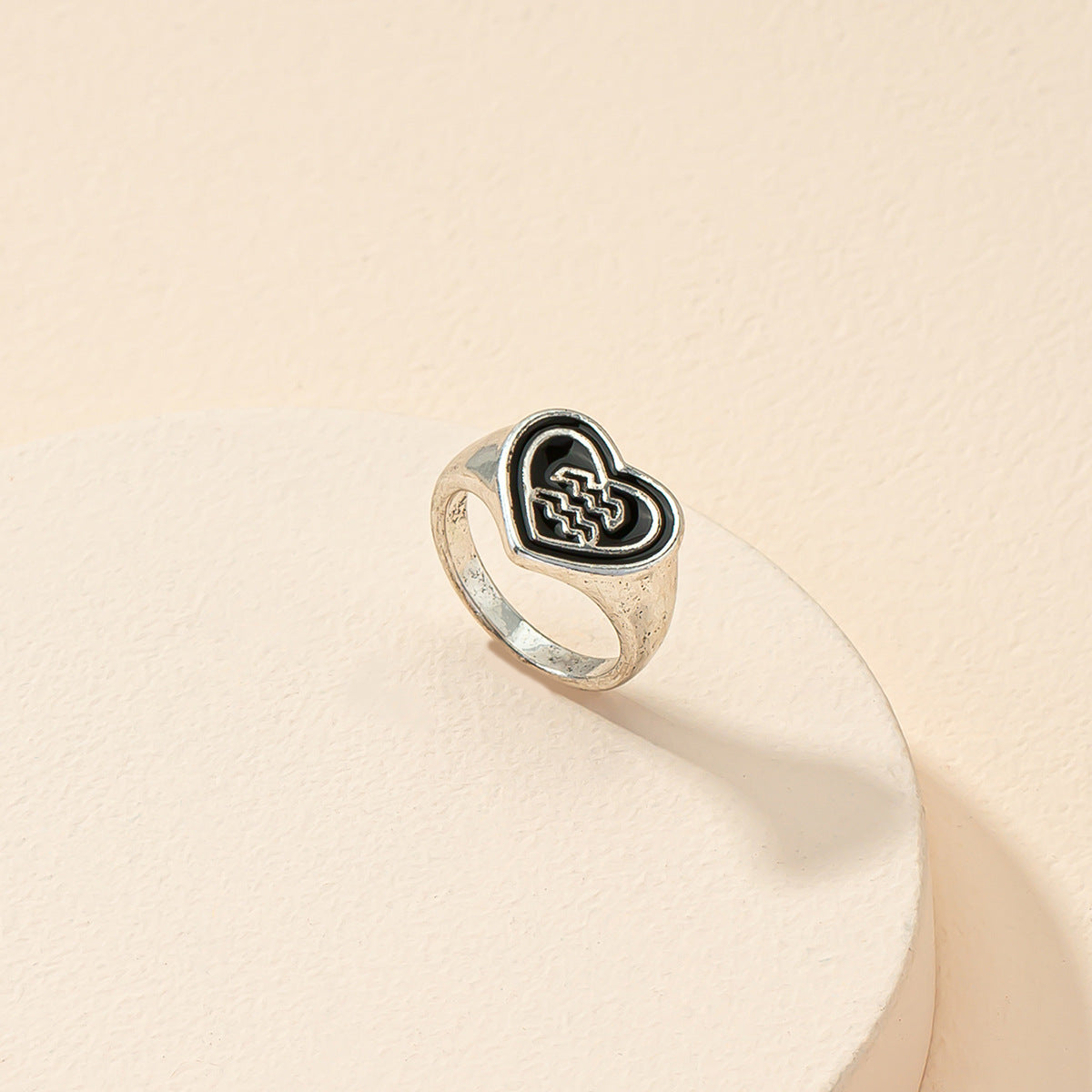 Retro 12 Constellation Drip Oil Ring - European and American Fashion Cross-border Jewelry