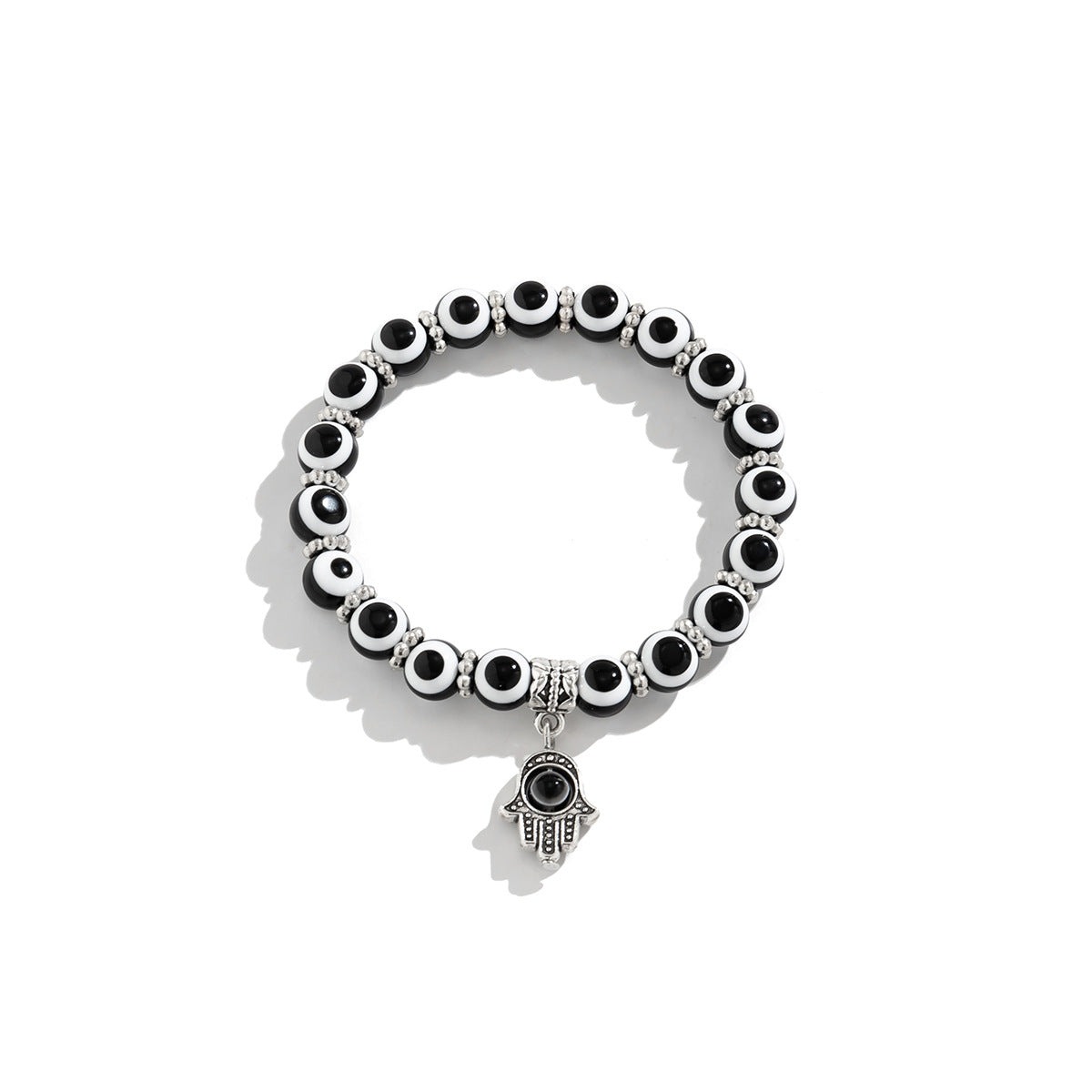 Planderful Beaded Eye Palm Pendant Bracelet Personalized European Style Statement Jewelry for Women