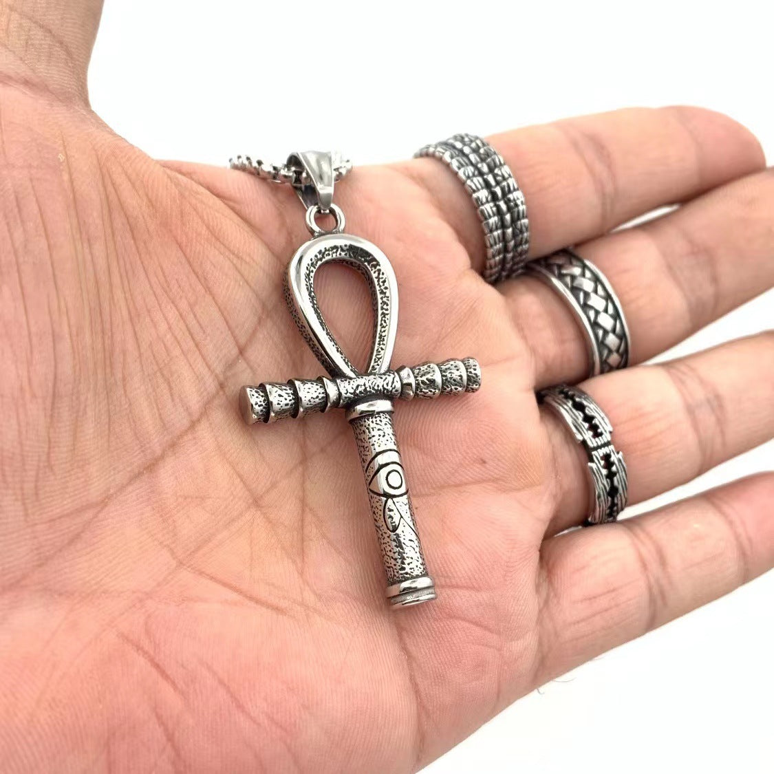 Eye Of Horus Pharaoh Scepter Pendant Necklace Titanium Steel For Men By Planderful Everyday Genie