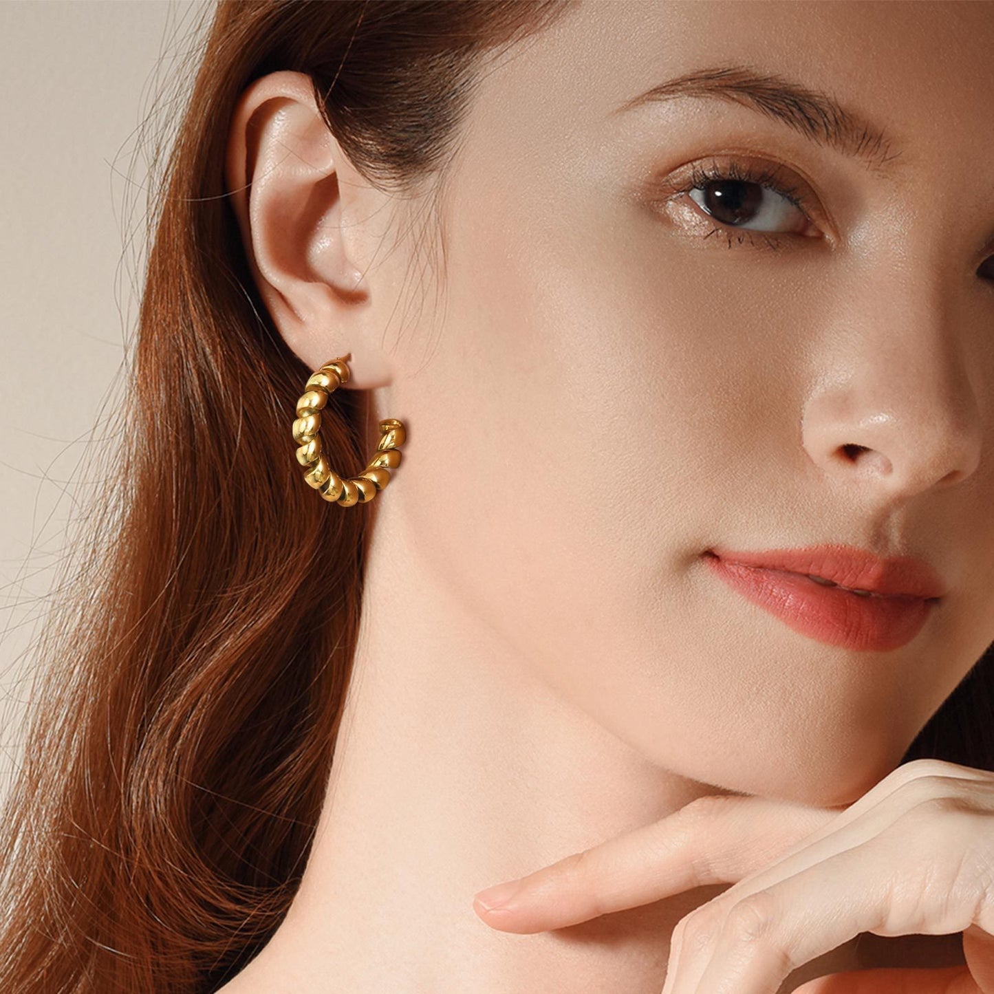 Stainless Steel European and American Fashion Women's Gold Earrings