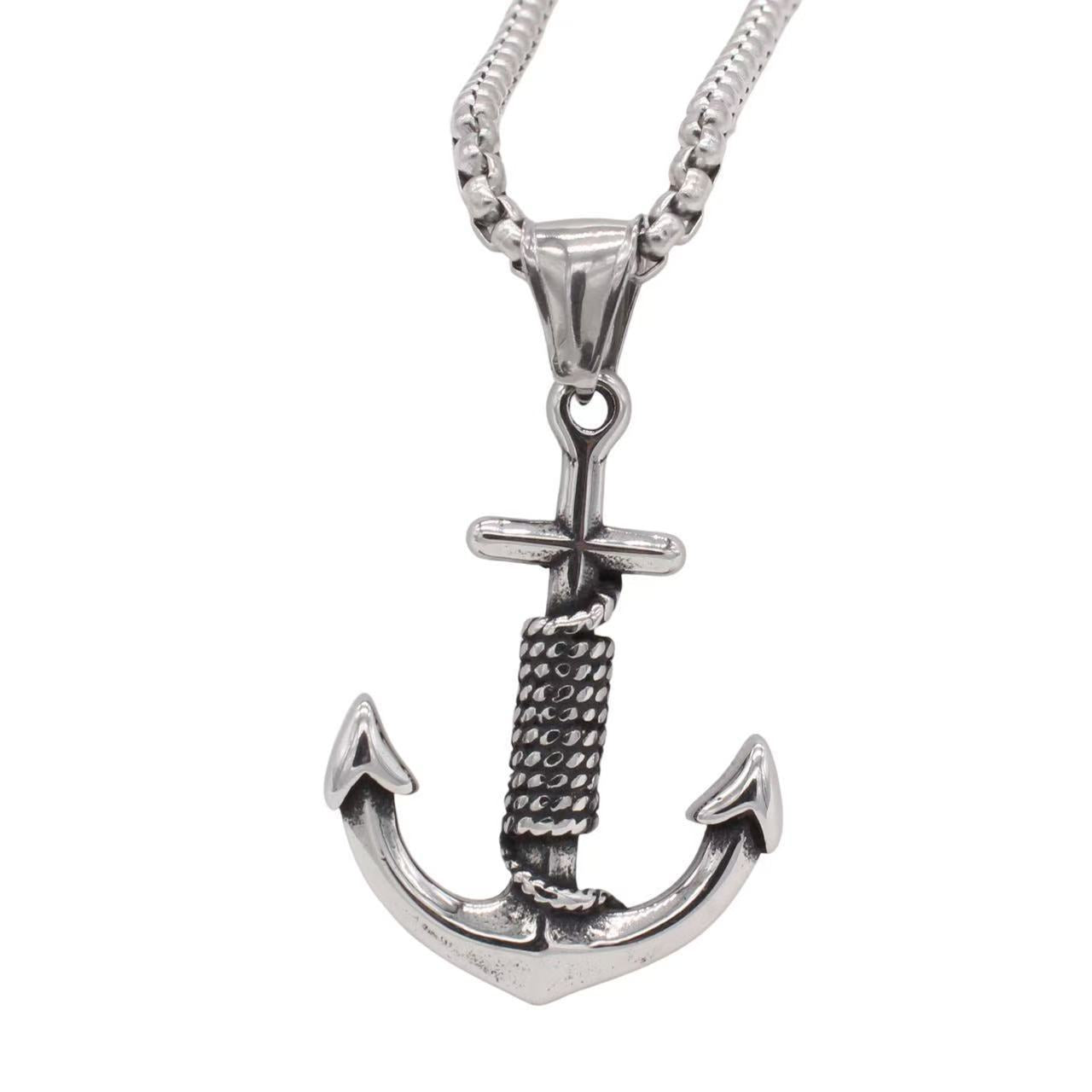Planderful Titanium Steel Boat Anchor Pendant Unisex Retro Charm Durability For Men And Women