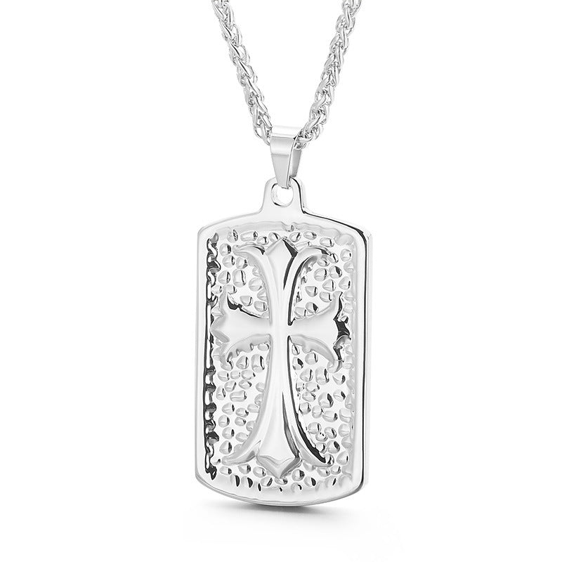 And Gift Cross Flower Square Army Brand Necklace, Creativity