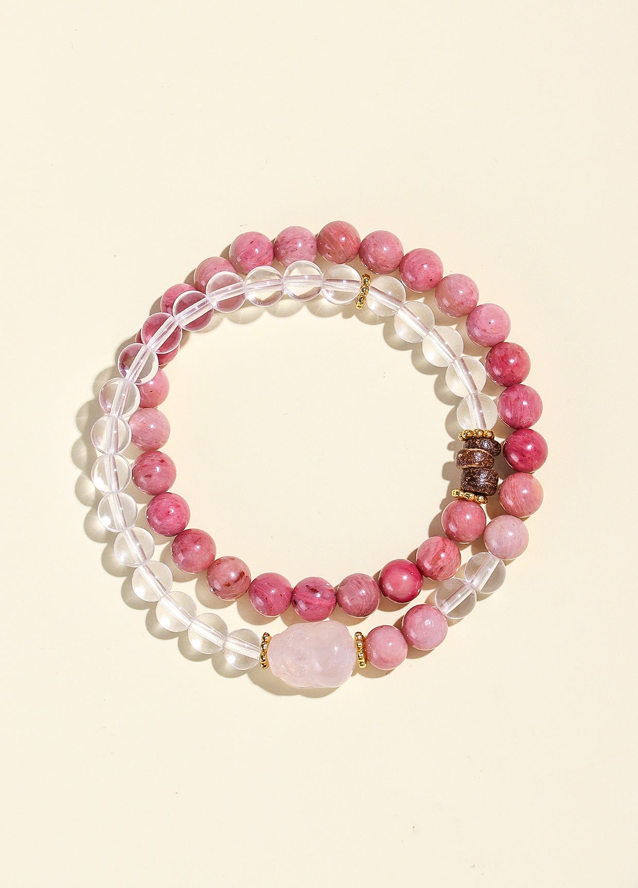 Planderful Fortune's Favor Bracelet – Elegant Natural Rose Stone Design