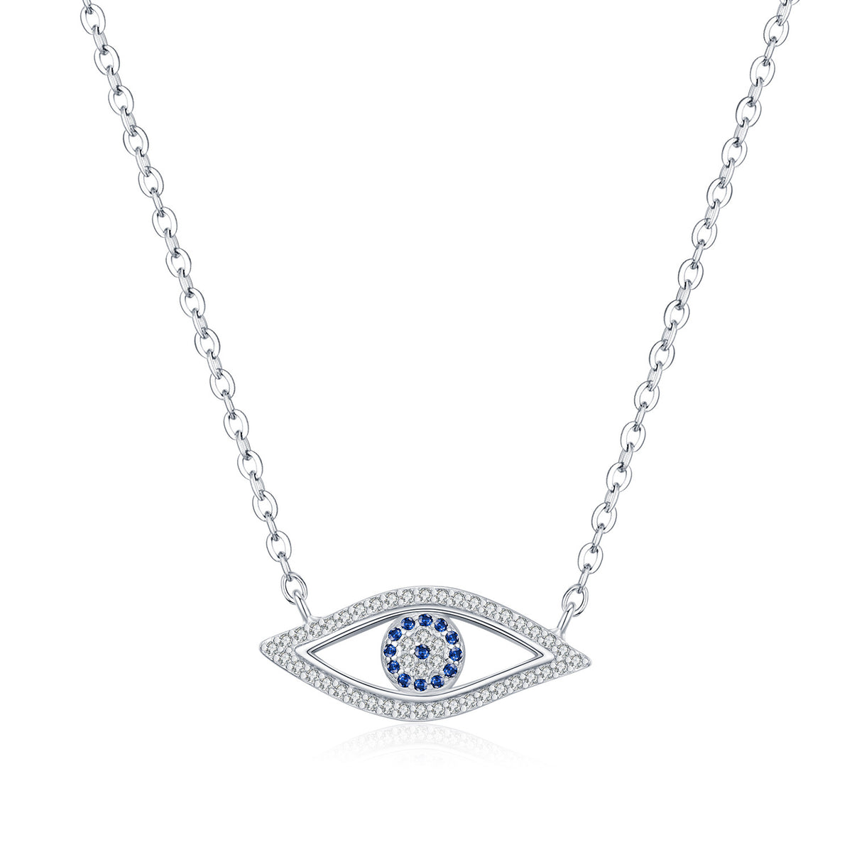 925 Sterling Silver Eye Openwork Necklace