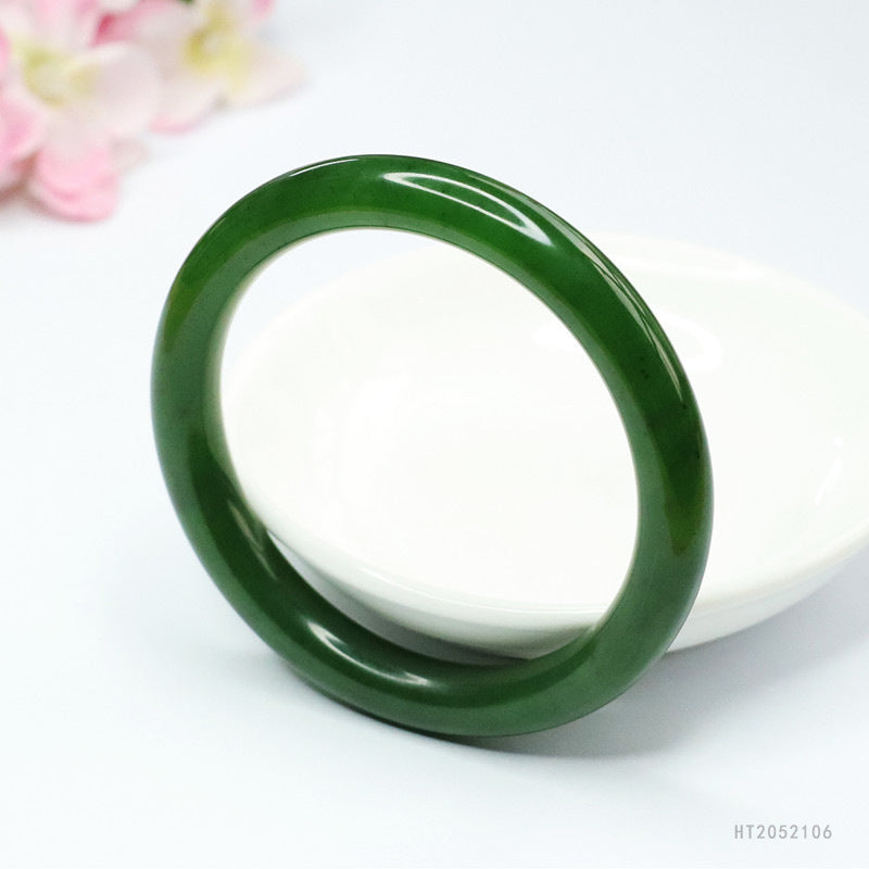 Spinach-Green Jasper Round Bangle