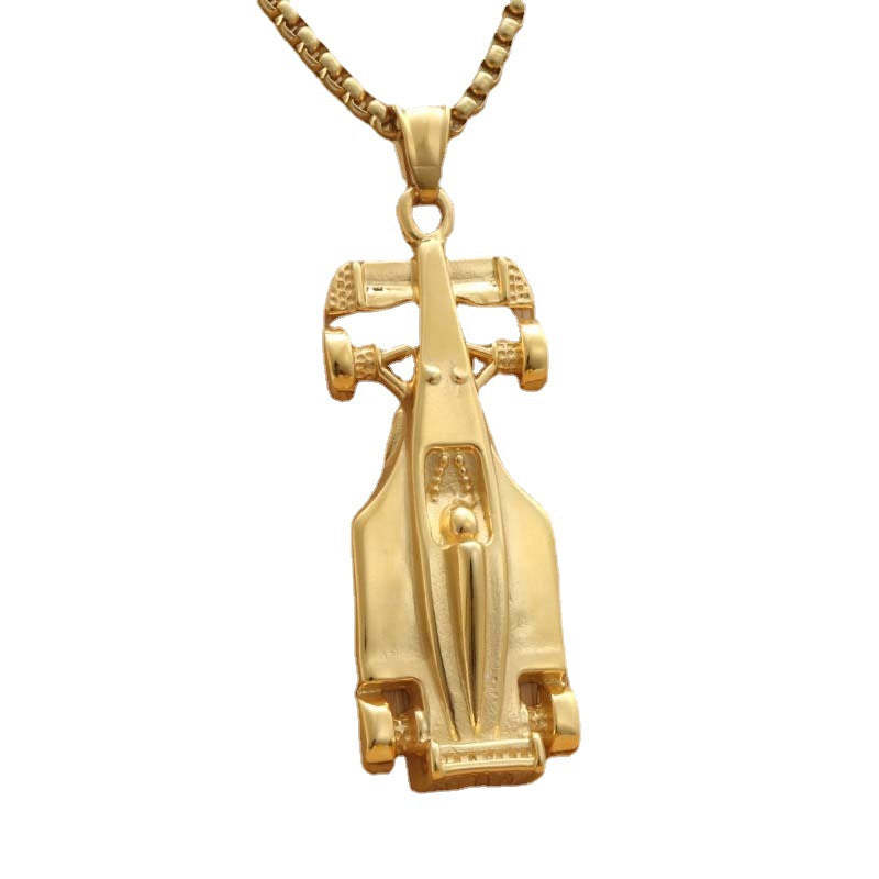 Personalized Titanium Steel Traffic Jam Pendant Necklace for Men - Retro Punk Style