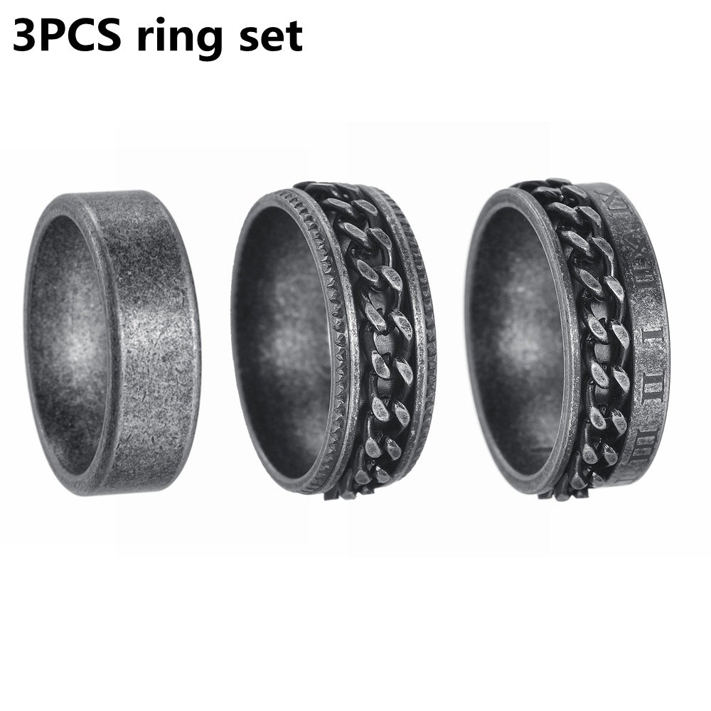 Planderful Rotatable Chain Ring For Unisex Wearers Durable Steel With Protection Symbol Everyday Genie Collection