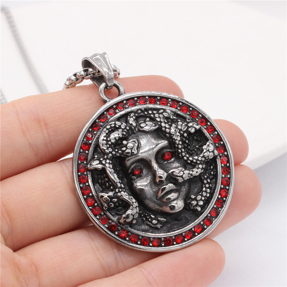 Medusa Pendant For Men And Unisex Titanium Steel Protection Statement Everyday Genie Planderful