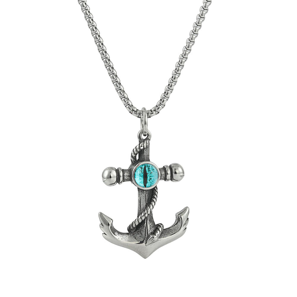 European and American Stainless Steel Anchor Pendant for Men