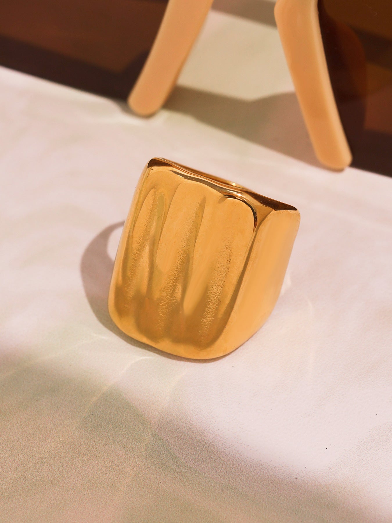 Planderful Geometric Wide Ring 18K Gold Plated Index Finger