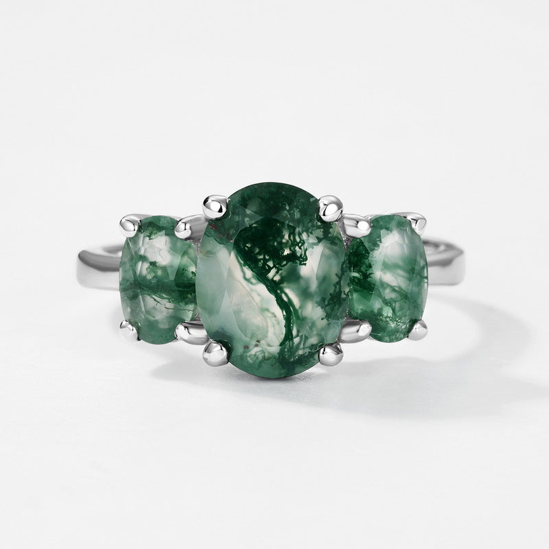 Planderful Jewelry Sterling Silver Moss Agate Ring For Everyday Luxury And Subtle Glamour