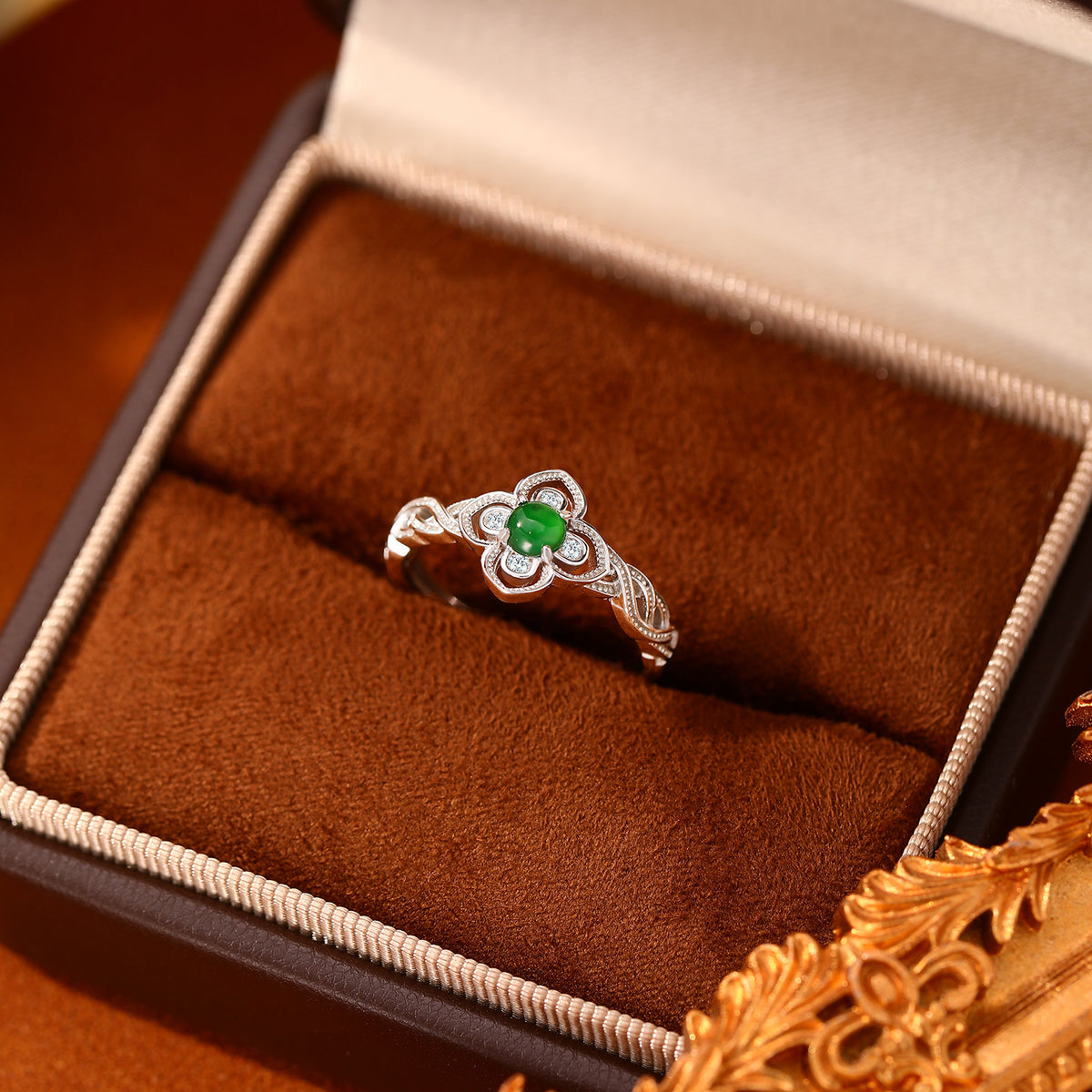 Clover Inlaid S925 Sterling Silver Women's Ring
