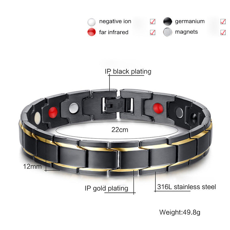 Black Stainless Steel Bracelet for Men