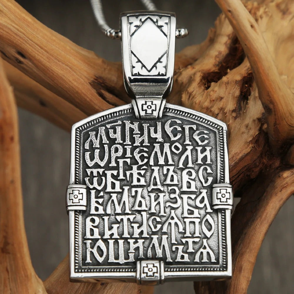 Vintage Cross Viking Stainless Steel Men's Pendant Necklace