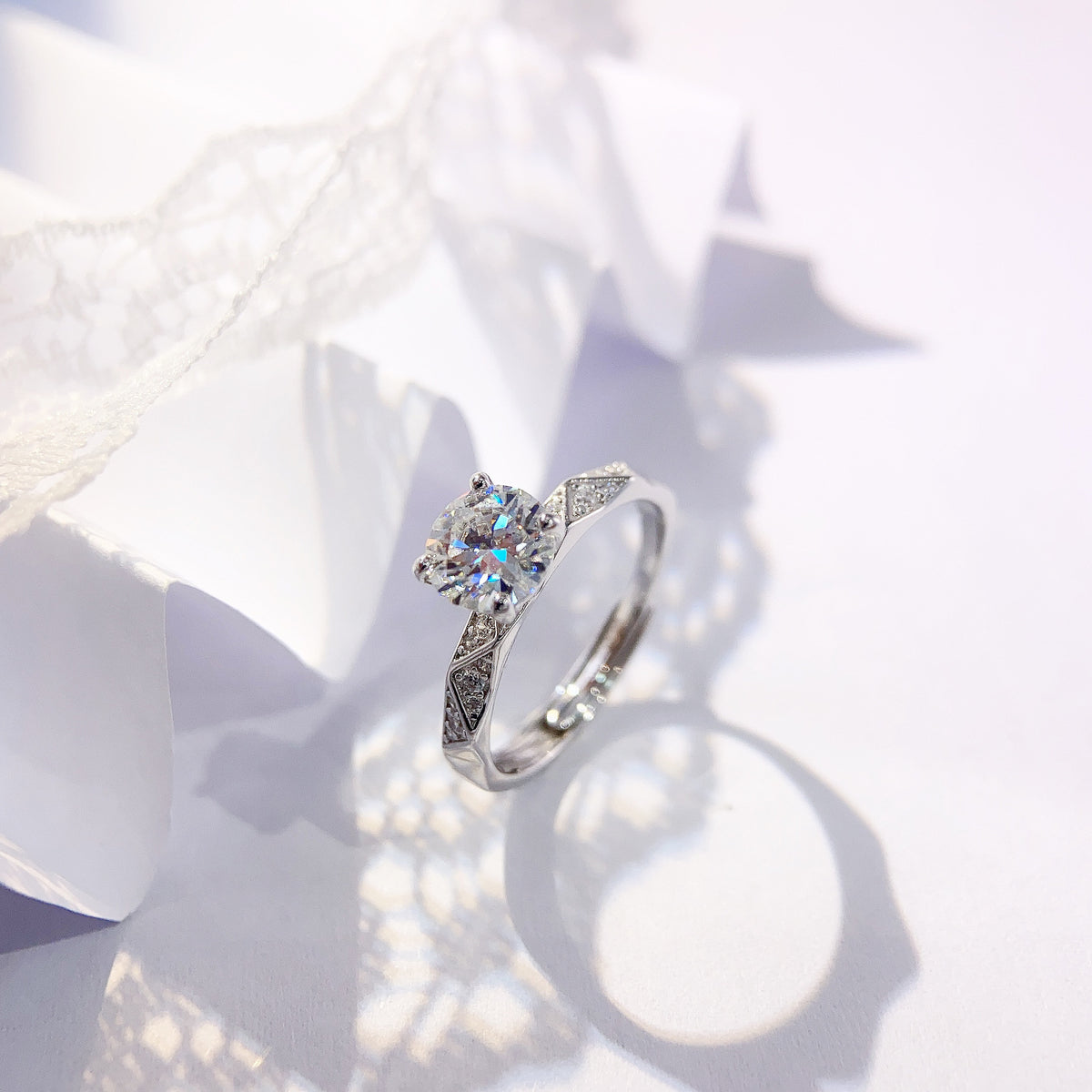 One-Carat Four-Prong Ring