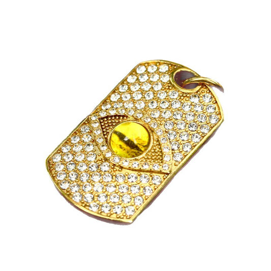 Men's – Hell's Eye Design Gemstone Stainless Steel Pendant Necklace