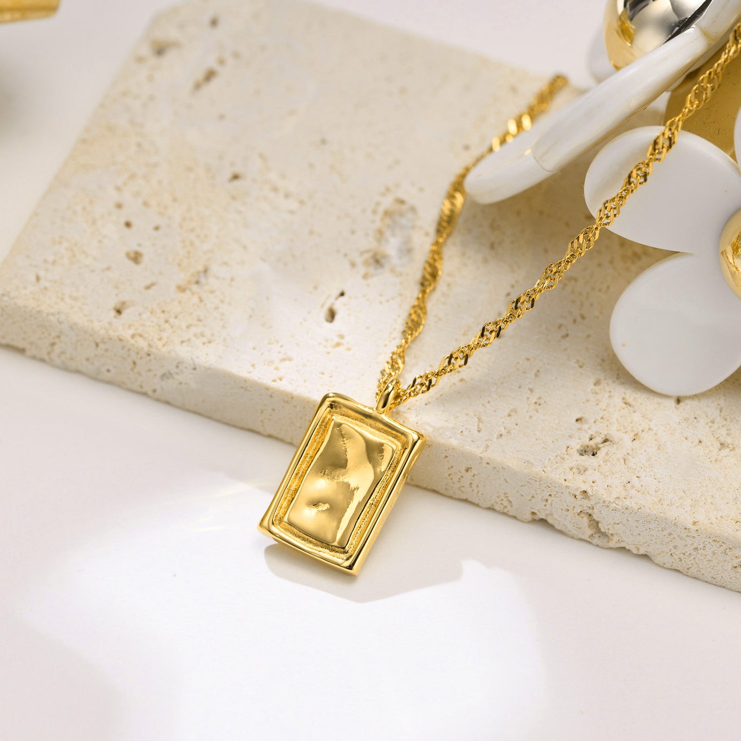Stainless Steel 18K Gold Geometric Irregular Necklace Jewelry