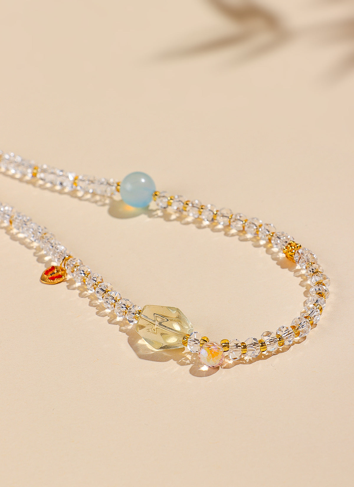 925 Sterling Silver Aquamarine Crystal Necklace