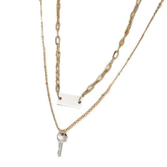 Double Key Necklace with Metal Detail by Planderful - Vienna Verve Collection