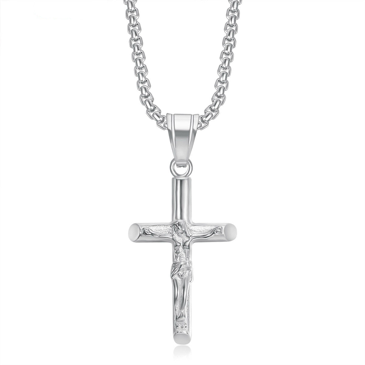 Planderful Titanium Steel Cross Necklace Unisex Pendant Non Fading Hip Hop Punk Jewelry