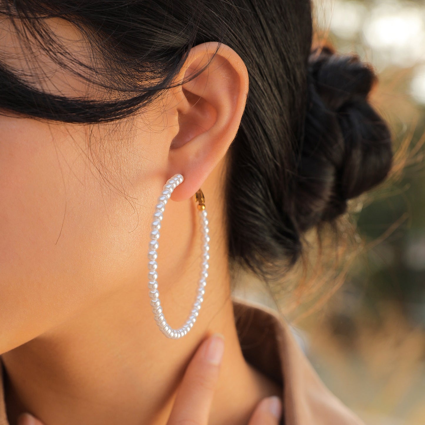 Earrings Stainless Steel Imitation Pearl Earrings Golden Ladies Jewelry Wholesale