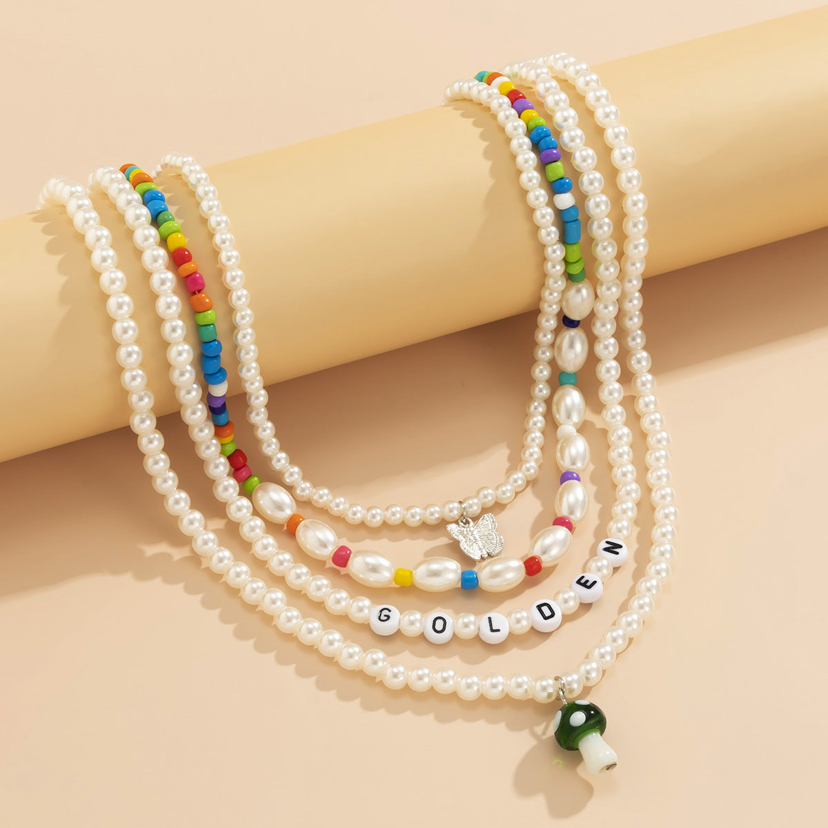 Planderful Butterfly Necklace Creative Mix And Match Multi Mushroom Beaded Pearl Letter Statement For Women Vienna Verve