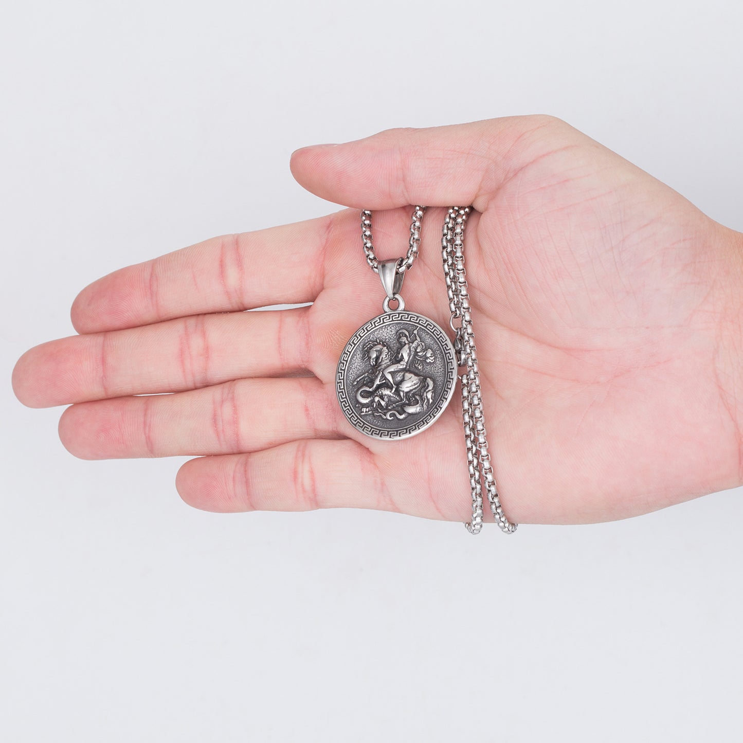 Steel Necklace - Statement Dragon Slayer Hip Hop Pendant for Men Punk INS Jewelry