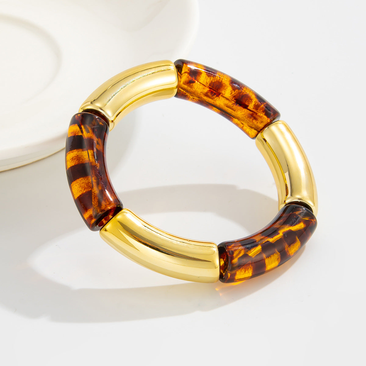 Planderful Vienna Verve Leopard Print Elastic Bracelet For Fashion Forward Women Retro Statement Jewelry