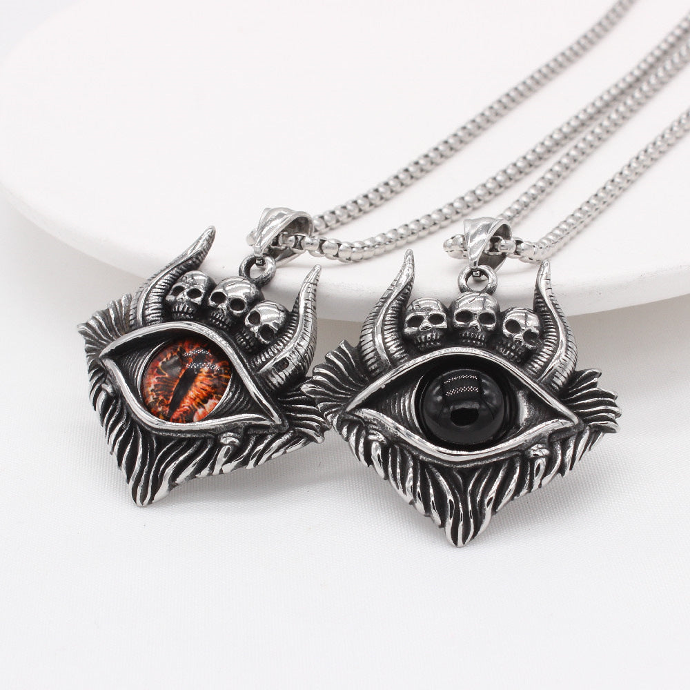 Personalized Skeleton Ox Pendant Titanium Steel By Planderful For Men Unisex Protection Symbol