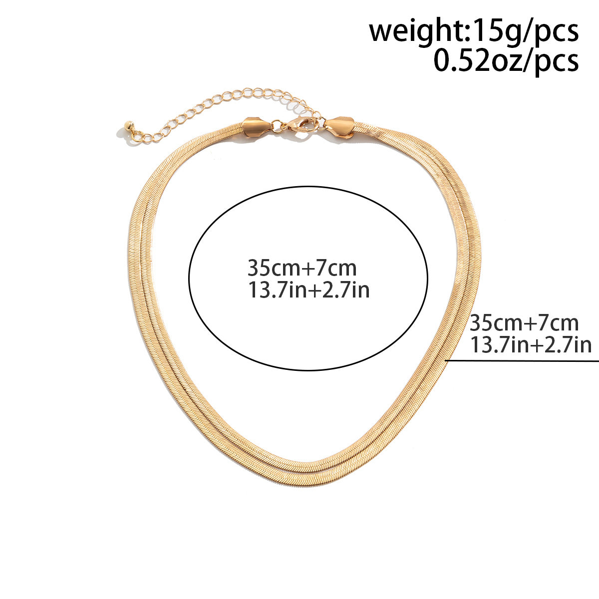 French Dual-Chain Metal Choker Necklace with an Elegant Twist