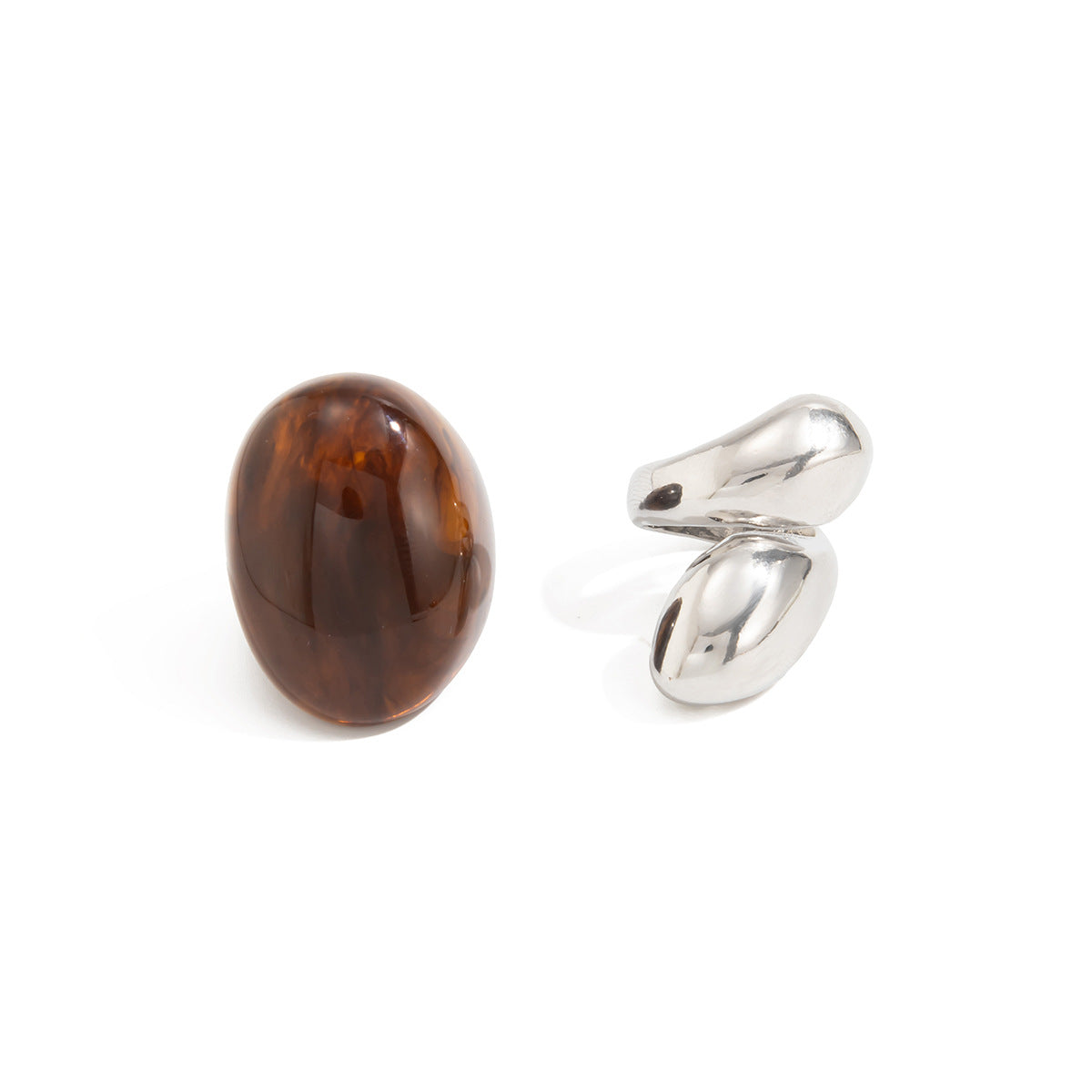 Planderful Vienna Verve Stackable Resin Ring For Women With Bold Arc Wide Face Design