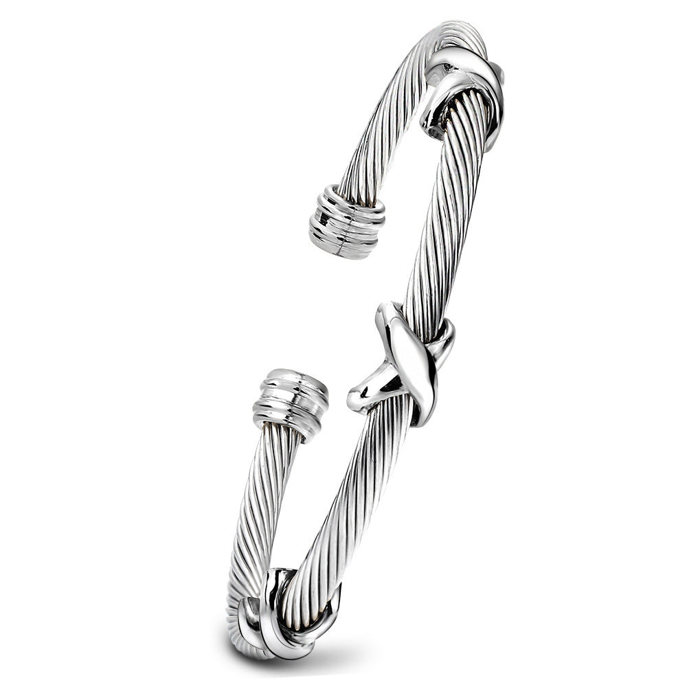 Planderful Everyday Genie Titanium Steel Twist Bracelet Cable Personalize Jewelry for Men and Women