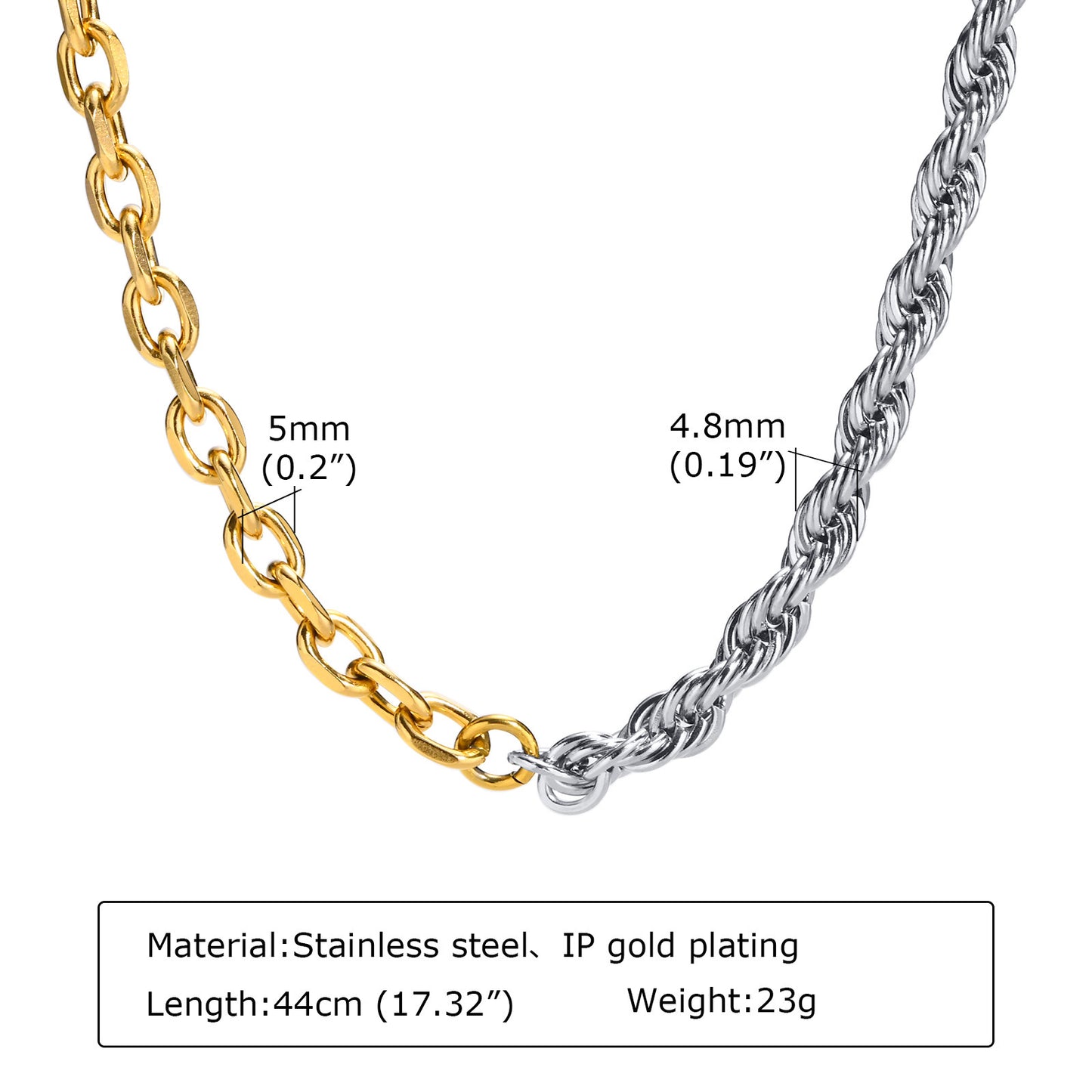 Color Matching Necklace Personalized Fashion Stainless Steel Twist Chain