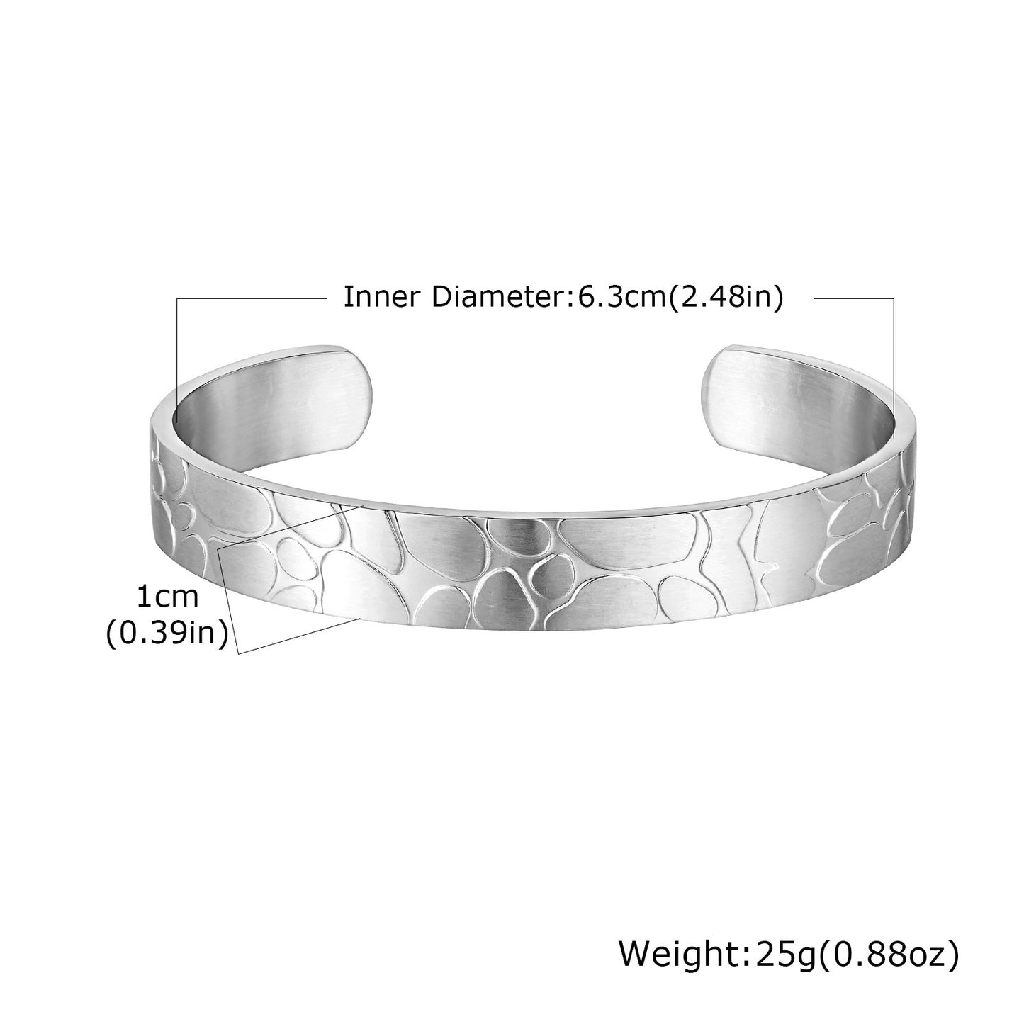 Planderful Mens Stainless Steel C Shaped Bracelet Pattern