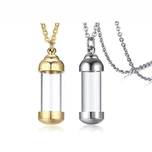 Planderful Pet Ashes Pendant Necklace Openable Transparent Glass Keepsake Memorial Jewelry For Pet Owners