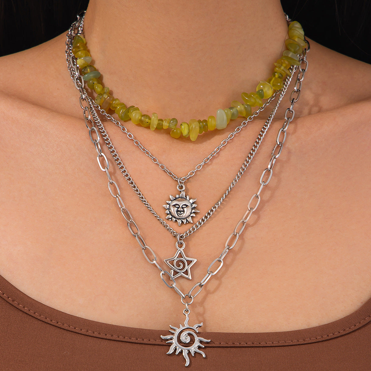 Planderful Vienna Verve Necklace – Irregular Sun Gravel Design