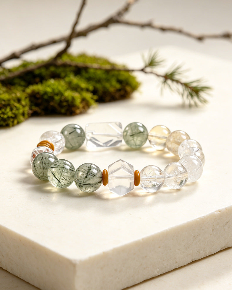 Green Rutilated Quartz Bracelet