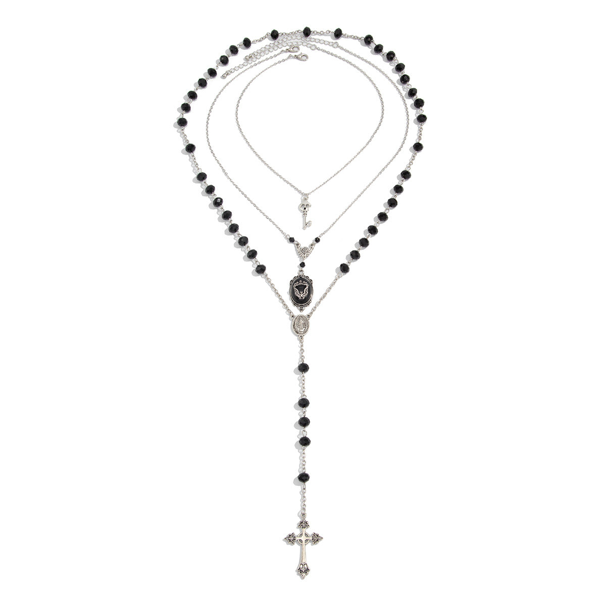 Gothic Cross Crystal Blood Necklace