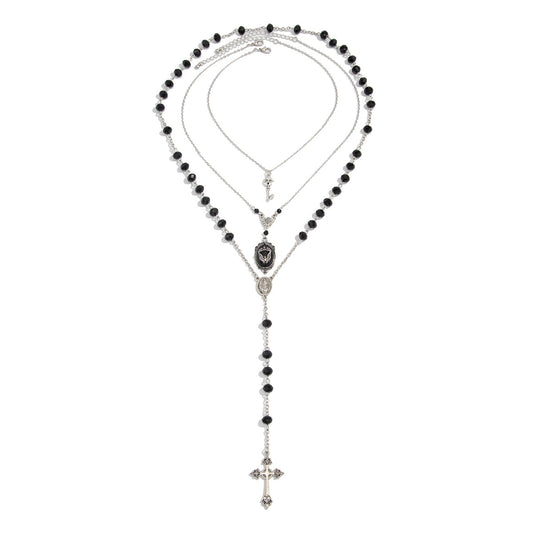 Gothic Cross Crystal Blood Necklace