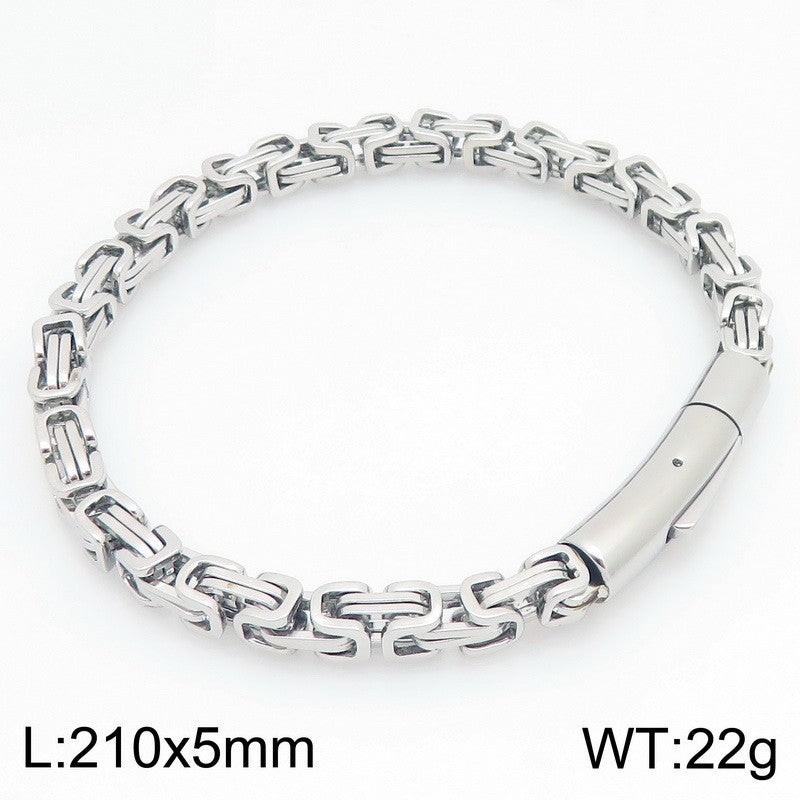Hip-Hop Double Chain – Vacuum Electroplated Emperor Chain Stainless Bracelet