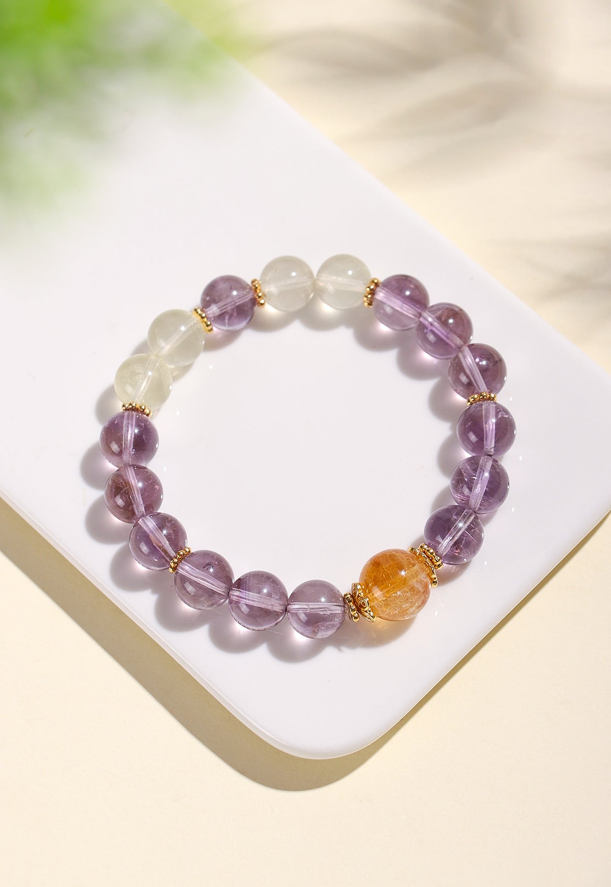 Planderful Fortune's Favor Bracelet – Elegant Amethyst and Lemon Stone Design