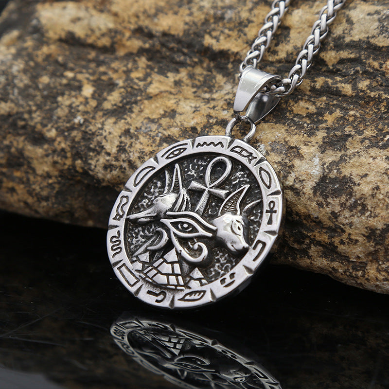 Nordic Viking Double Wolf Head Pendant Necklace for Men