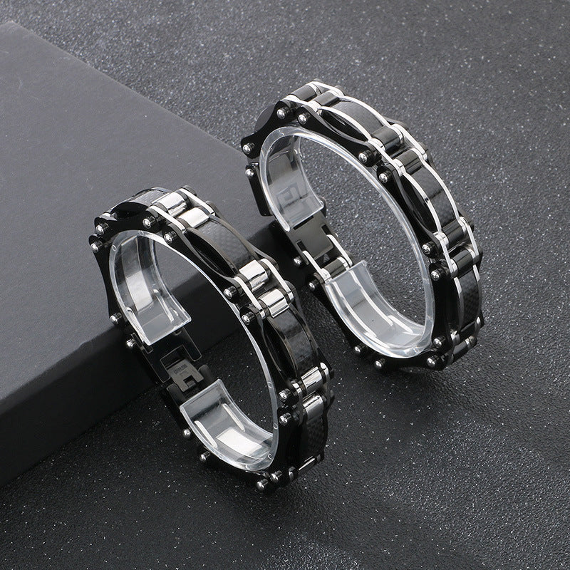Planderful Carbon Fiber Titanium Bracelet For Men Versatile