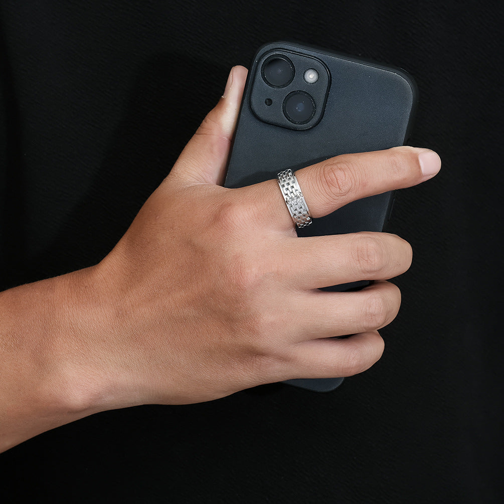 New Neutral Cold Wind Siege Titanium Steel Rotating Ring