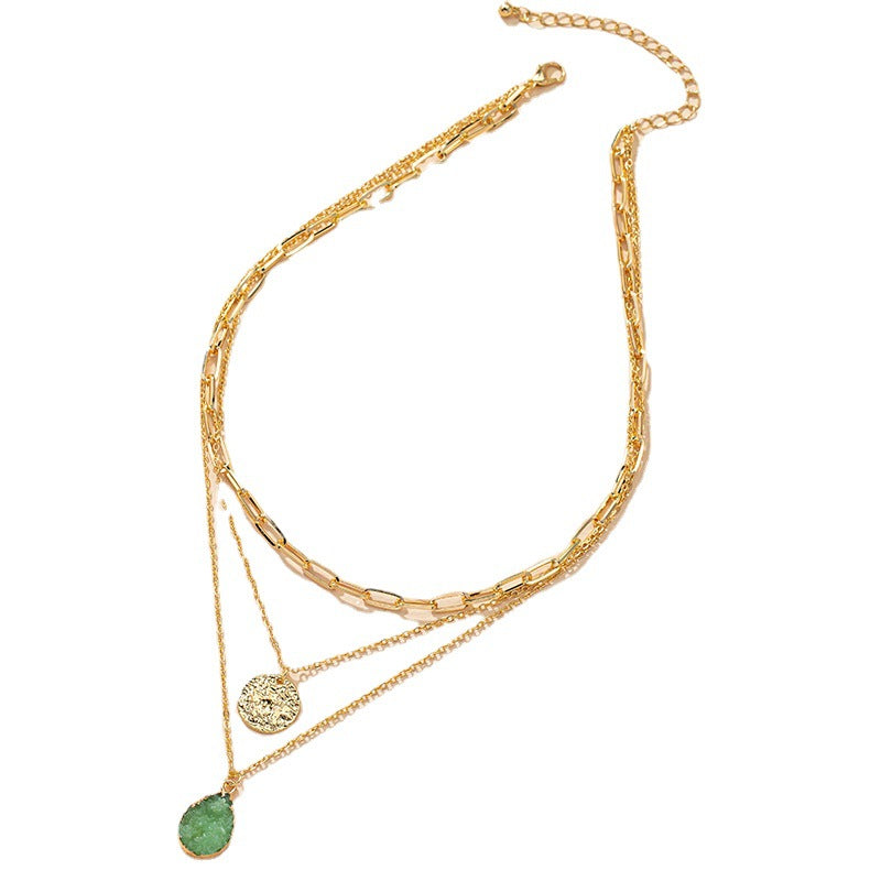 Crystal Love Pendant Necklace Set - Exquisite European Design for Women