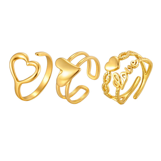 Love Ring Valentine's Day Wear Love Design Stainless Steel Heart Shape